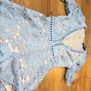 Misguided blue low cut romper